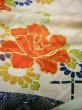 Photo14: I0107L Used Japanese Kimono   Blue FURISODE long-sleeved / Silk. Flower  (Grade A) (14)