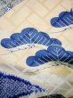 Photo15: I0107L Used Japanese Kimono   Blue FURISODE long-sleeved / Silk. Flower  (Grade A) (15)