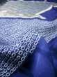Photo22: I0107L Used Japanese Kimono   Blue FURISODE long-sleeved / Silk. Flower  (Grade A) (22)
