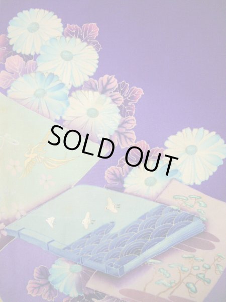 Photo8: I0107S Used Japanese Kimono  Bright Purple FURISODE long-sleeved / Silk. Book, MEIJI era (Grade C) (8)