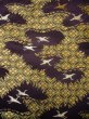 Photo5: I0112C Used Japanese Kimono Smoky Dark Purple UCHIKAKE Wedding / Silk. Crane  (Grade D) (5)