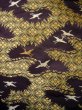 Photo7: I0112C Used Japanese Kimono Smoky Dark Purple UCHIKAKE Wedding / Silk. Crane  (Grade D) (7)