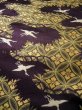 Photo9: I0112C Used Japanese Kimono Smoky Dark Purple UCHIKAKE Wedding / Silk. Crane  (Grade D) (9)