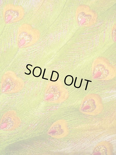 Photo19: Mint I0112F Used Japanese Kimono  Dark Pink UCHIKAKE Wedding / Silk. Peacock  (Grade A) (19)