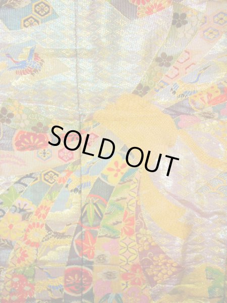 Photo9: I0112G Used Japanese Kimono Shiny Smoky Wisteria UCHIKAKE Wedding / Silk. TABANENOSHI  (Grade A) (9)