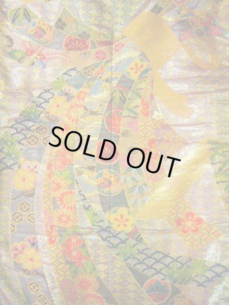 Photo12: I0112G Used Japanese Kimono Shiny Smoky Wisteria UCHIKAKE Wedding / Silk. TABANENOSHI  (Grade A) (12)