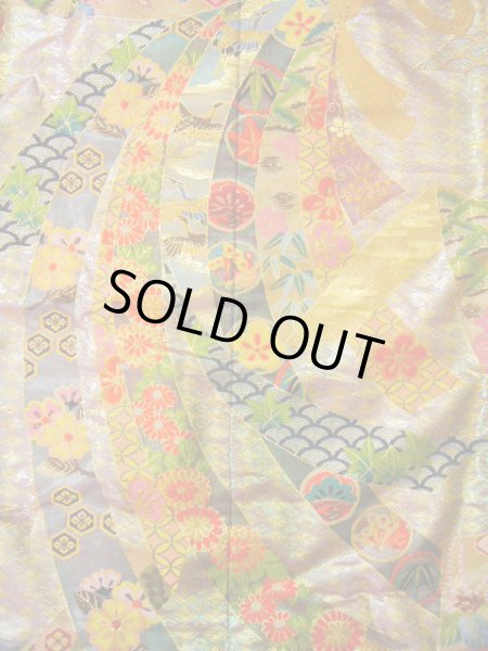 Photo13: I0112G Used Japanese Kimono Shiny Smoky Wisteria UCHIKAKE Wedding / Silk. TABANENOSHI  (Grade A) (13)