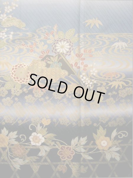 Photo11: Mint I0207A Used Japanese Kimono  Reddish Brown FURISODE long-sleeved / Silk. SAKURA cherry blossom   (Grade A) (11)