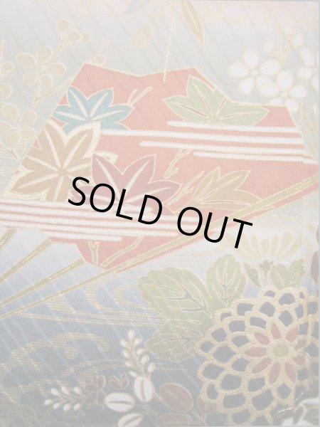 Photo14: Mint I0207A Used Japanese Kimono  Reddish Brown FURISODE long-sleeved / Silk. SAKURA cherry blossom   (Grade A) (14)