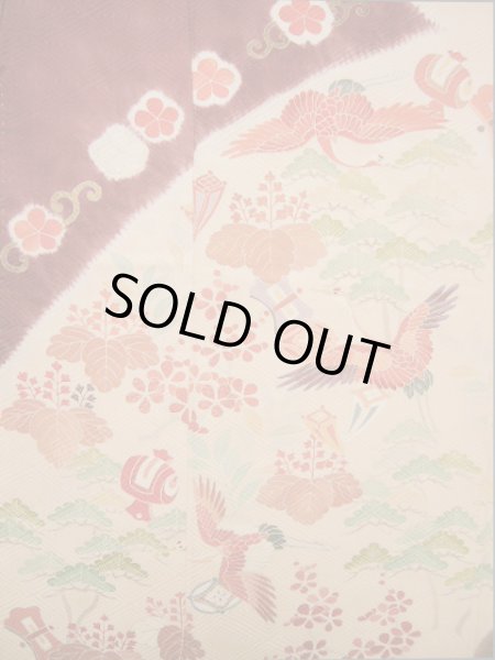 Photo6: I0207H Used Japanese Kimono  Pale Pink FURISODE long-sleeved / Silk. Treasures  (Grade A) (6)