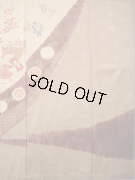 Photo11: I0207H Used Japanese Kimono  Pale Pink FURISODE long-sleeved / Silk. Treasures  (Grade A) (11)