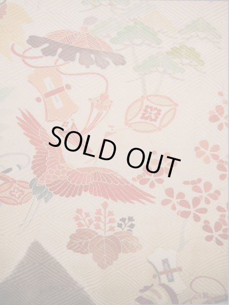 Photo25: I0207H Used Japanese Kimono  Pale Pink FURISODE long-sleeved / Silk. Treasures  (Grade A) (25)