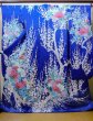 Photo1: I0207I Used Japanese Kimono Shiny Bright Blue FURISODE long-sleeved / Silk. Lily  (Grade A) (1)