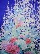 Photo6: I0207I Used Japanese Kimono Shiny Bright Blue FURISODE long-sleeved / Silk. Lily  (Grade A) (6)