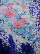 Photo7: I0207I Used Japanese Kimono Shiny Bright Blue FURISODE long-sleeved / Silk. Lily  (Grade A) (7)