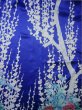 Photo8: I0207I Used Japanese Kimono Shiny Bright Blue FURISODE long-sleeved / Silk. Lily  (Grade A) (8)