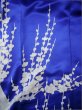 Photo10: I0207I Used Japanese Kimono Shiny Bright Blue FURISODE long-sleeved / Silk. Lily  (Grade A) (10)