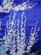 Photo11: I0207I Used Japanese Kimono Shiny Bright Blue FURISODE long-sleeved / Silk. Lily  (Grade A) (11)