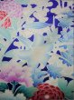 Photo15: I0207I Used Japanese Kimono Shiny Bright Blue FURISODE long-sleeved / Silk. Lily  (Grade A) (15)