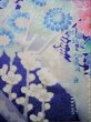 Photo19: I0207I Used Japanese Kimono Shiny Bright Blue FURISODE long-sleeved / Silk. Lily  (Grade A) (19)