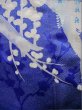 Photo20: I0207I Used Japanese Kimono Shiny Bright Blue FURISODE long-sleeved / Silk. Lily  (Grade A) (20)