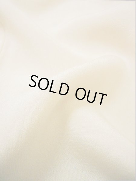 Photo6: I0207L Used Japanese Kimono  Smoky Off White JUBAN undergarment / Silk.   (Grade C) (6)