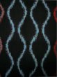 Photo7: I0302J Used Japanese Kimono   Black TSUMUGI pongee / Cotton. Curved lines  (Grade B) (7)