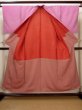 Photo2: I0302R Used Japanese Kimono  Bright Pink ORI woven / Silk. Arrow Feather  (Grade C) (2)