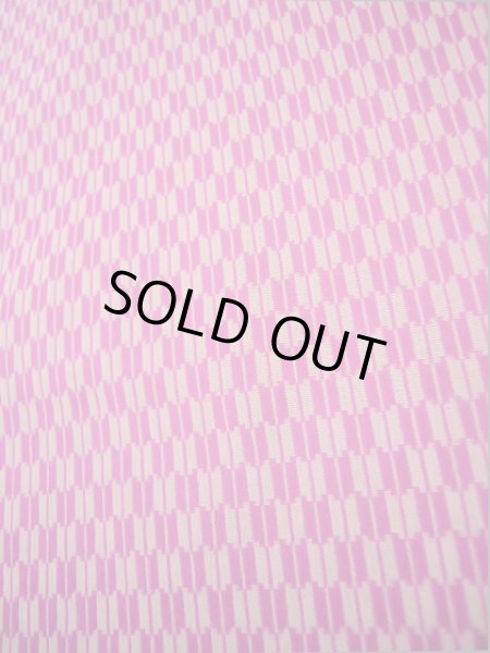 Photo6: I0302R Used Japanese Kimono  Bright Pink ORI woven / Silk. Arrow Feather  (Grade C) (6)