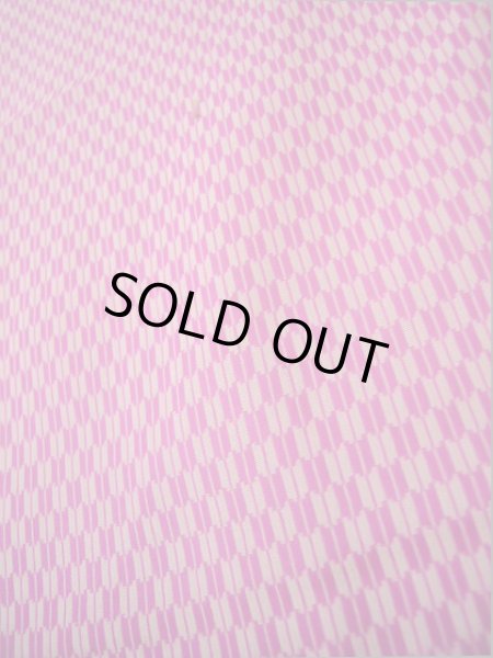 Photo7: I0302R Used Japanese Kimono  Bright Pink ORI woven / Silk. Arrow Feather  (Grade C) (7)