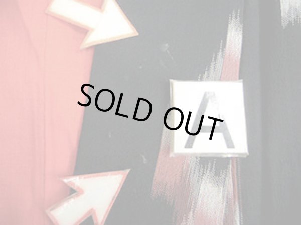 Photo9: I0511J Used Japanese Kimono   Black ORI woven / Silk. Lozenges  (Grade C) (9)