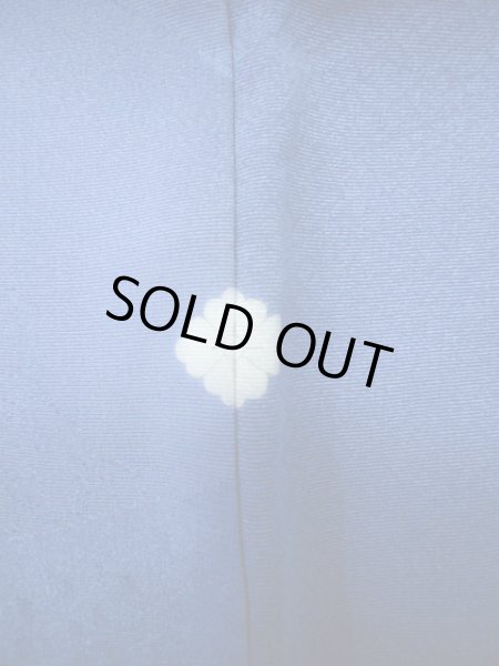 Photo4: I0627A Used Japanese Kimono  Smoky Blue HOUMONGI formal / Silk. Folding fan   (Grade C) (4)