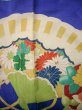 Photo9: I0627A Used Japanese Kimono  Smoky Blue HOUMONGI formal / Silk. Folding fan   (Grade C) (9)