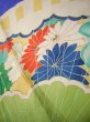 Photo12: I0627A Used Japanese Kimono  Smoky Blue HOUMONGI formal / Silk. Folding fan   (Grade C) (12)