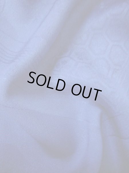 Photo15: I0627A Used Japanese Kimono  Smoky Blue HOUMONGI formal / Silk. Folding fan   (Grade C) (15)