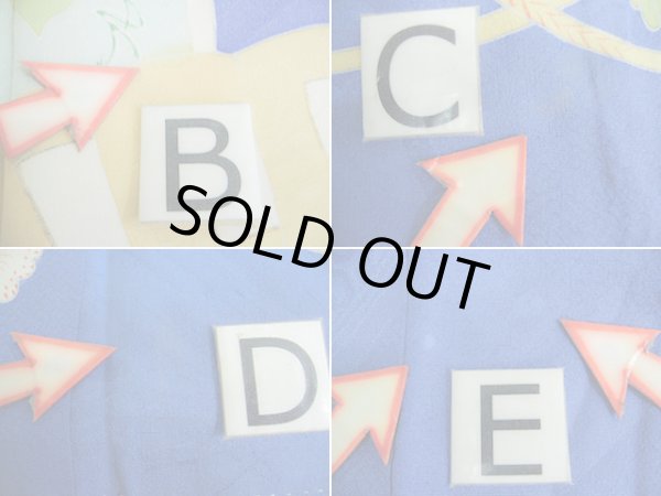 Photo19: I0627A Used Japanese Kimono  Smoky Blue HOUMONGI formal / Silk. Folding fan   (Grade C) (19)