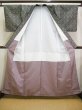 Photo2: I0706C Used Japanese Kimono Light Purplish Gray TSUMUGI pongee / Silk. Geometrical pattern  (Grade B) (2)