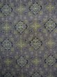 Photo3: I0706C Used Japanese Kimono Light Purplish Gray TSUMUGI pongee / Silk. Geometrical pattern  (Grade B) (3)