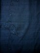 Photo5: I0713P Used Japanese Kimono  Dark Navy Blue OSHIMA TSUMUGI pongee / Silk. Flower, YOKOSO (Grade A) (5)