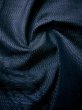 Photo10: I0713P Used Japanese Kimono  Dark Navy Blue OSHIMA TSUMUGI pongee / Silk. Flower, YOKOSO (Grade A) (10)