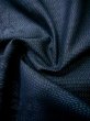 Photo11: I0713P Used Japanese Kimono  Dark Navy Blue OSHIMA TSUMUGI pongee / Silk. Flower, YOKOSO (Grade A) (11)