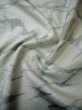 Photo13: I0713Q Used Japanese Kimono  Light Gray OSHIMA TSUMUGI pongee / Silk. Abstract pattern, TOKIEMON (Grade B) (13)