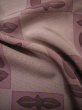 Photo9: Mint I0727Q Used Japanese Kimono Smoky Light Pink KOMON dyed / Silk. Quadrangle  (Grade A) (9)