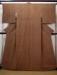 Photo1: Mint I0727S Used Japanese Kimono  Light Brown KOMON dyed / Silk. Flower  (Grade A) (1)