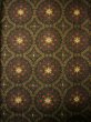 Photo4: I1130P Used Japanese  Dark Brown TSUMUGI pongee / Silk. Flower  (Grade B) (4)