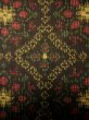 Photo6: I1130P Used Japanese  Dark Brown TSUMUGI pongee / Silk. Flower  (Grade B) (6)