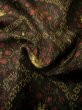 Photo10: I1130P Used Japanese  Dark Brown TSUMUGI pongee / Silk. Flower  (Grade B) (10)