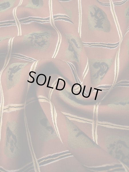 Photo11: I1130Q Used Japanese  Creamy Brown ORI woven / Silk. Plaid Checks  (Grade B) (11)