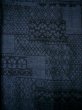 Photo6: Mint I1130X Used Japanese  Smoky Blue TSUMUGI pongee / Silk. Geometrical pattern  (Grade A) (6)