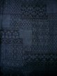 Photo8: Mint I1130X Used Japanese  Smoky Blue TSUMUGI pongee / Silk. Geometrical pattern  (Grade A) (8)